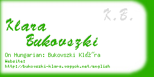 klara bukovszki business card